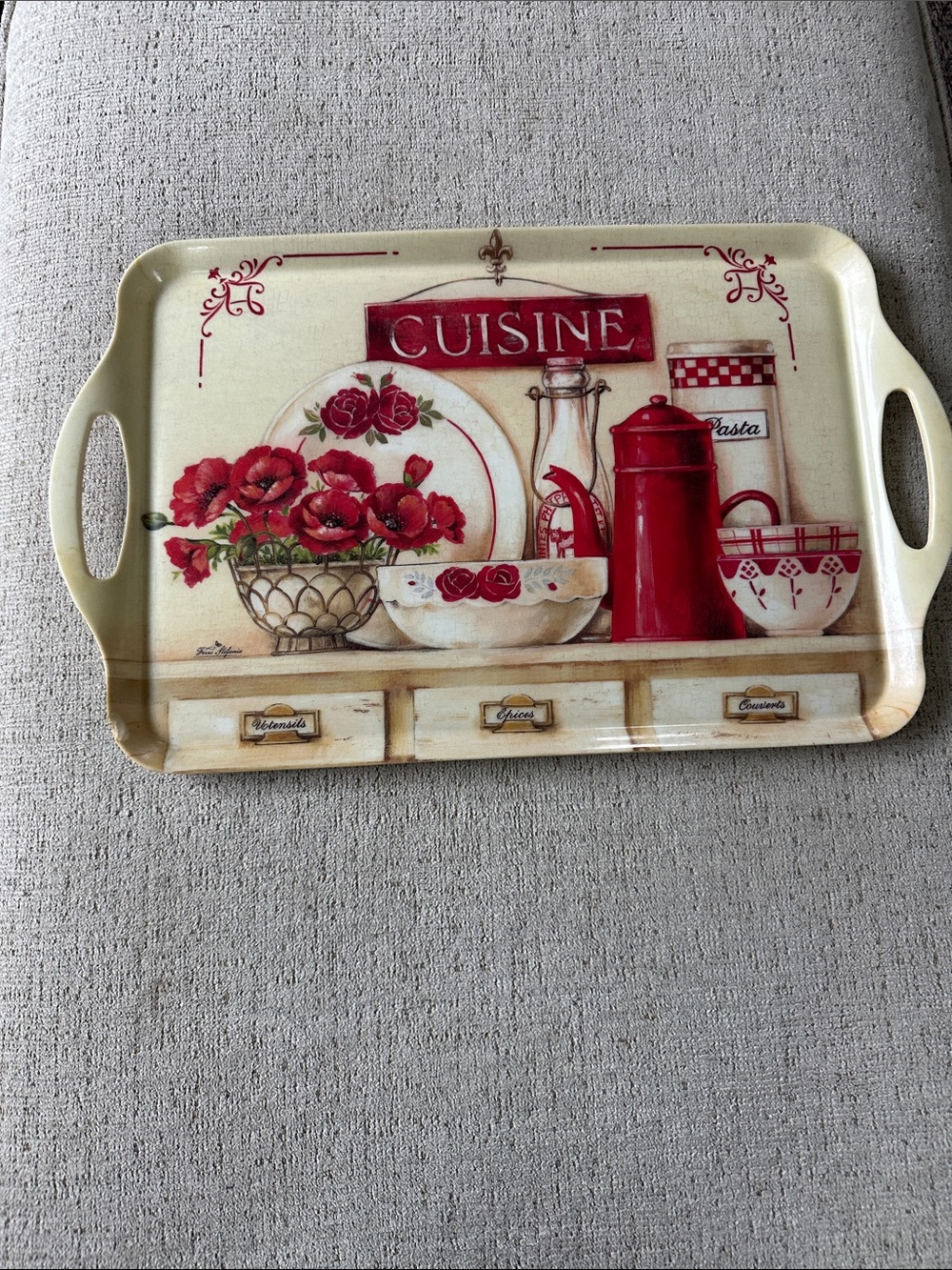 Vintage Home Essentials Kitchen Cusine Melamine Serving Tray